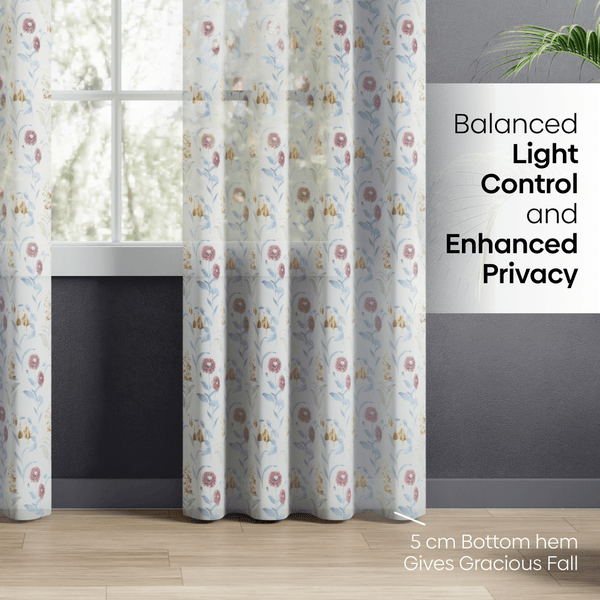 100% Polyester Sheer Digital Printed Curtain, Multicolor