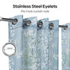 100% Polyester Sheer Digital Printed Door Curtain Nordic Bloom, Blue