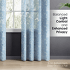 100% Polyester Sheer Digital Printed Door Curtain Nordic Bloom, Blue