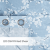 100% Polyester Sheer Digital Printed Door Curtain Nordic Bloom, Blue
