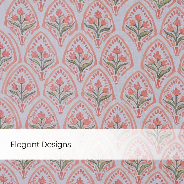 Ornate Blossom Sheer Printed Pack Of 1 Curtain, Pink