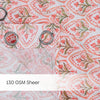 Ornate Blossom Sheer Printed Pack Of 1 Curtain, Pink