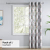 Floral Sprig Sheer Printed Pack Of 1 Curtain, Multicolor