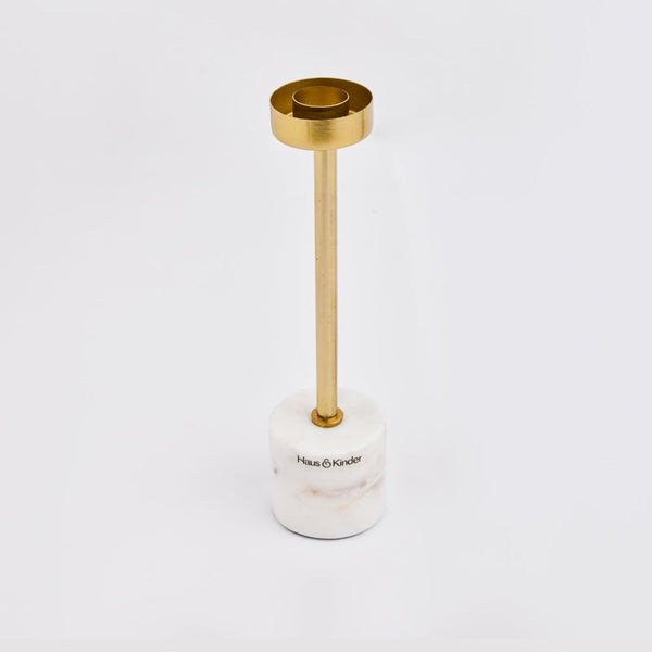 Marble Candle Holder Set of 2, Marble & Gold