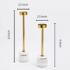 Marble Candle Holder Set of 2, Marble & Gold