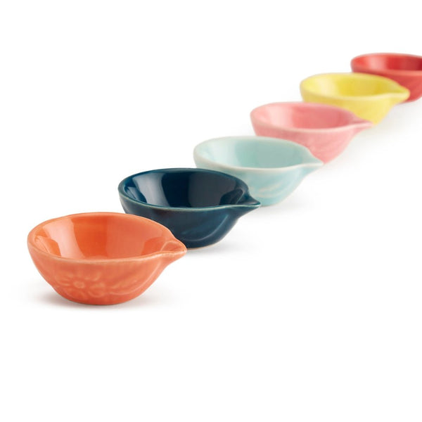 Ceramic Mixcolour Diya, Set of 6
