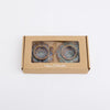 Ceramic Flower Diya, Set of 2- Blue/Brown