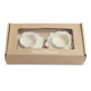 Ceramic White Diya, Set of 2