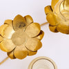 Metal Flower Glass 3 in 1 Tea Light Holder, Gold