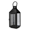 Metal Glass Matt Black Lantern, Black