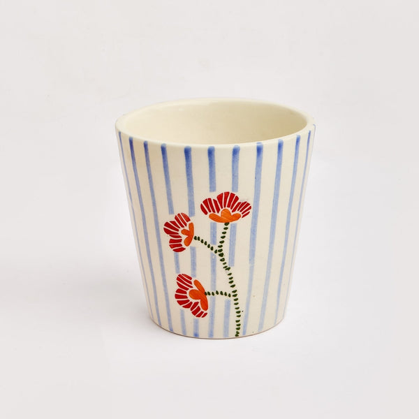 VM Collection Ceramic Handpainted Flower vase, Multicolor