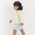 100% Cotton Full Sleeve Girl Top & Shorts Off, white - Blue