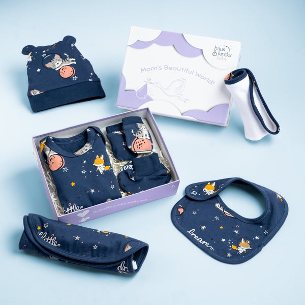 Space walk 100% Cotton Adorable Attire Gift Set Pack of 7 0 - 3 Months
