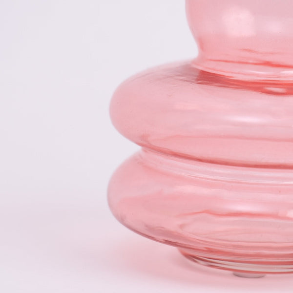 Rose Orb Glass Vase- Pink