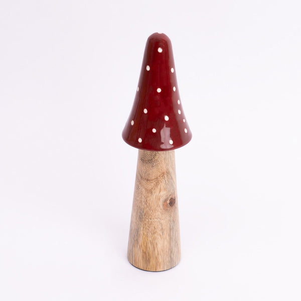 Scarlet Mushroom Centerpiece- Red & Brown