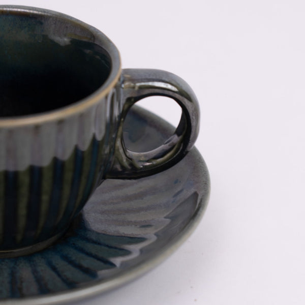 Noble Blue Ceramic Cup & Saucer- Blue