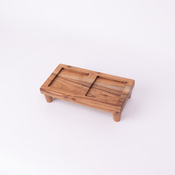 Tureen On Plank Serving Platter- Brown