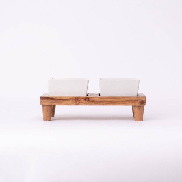 Tureen On Plank Serving Platter- Brown
