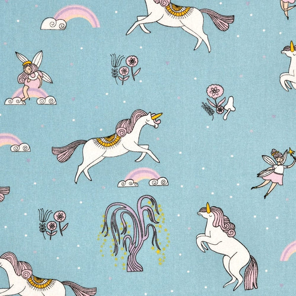 100% Cotton Single Bedsheet for Kids, White Unicorn