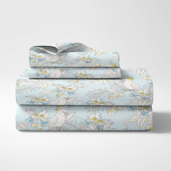 Tropical Bird, 100% Cotton Double Bedsheet, 144 TC