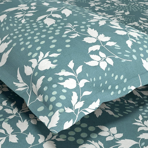 Green foliage 100% Cotton King Fitted Bedsheet, 144 TC