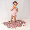 Musk Rose Pom Pom 100% cotton knitted Summer AC blanket 0 - 2 years