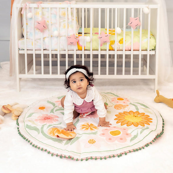Buttercup Bloom 100% Cotton poplin Baby Activity Mat 0- 2 years