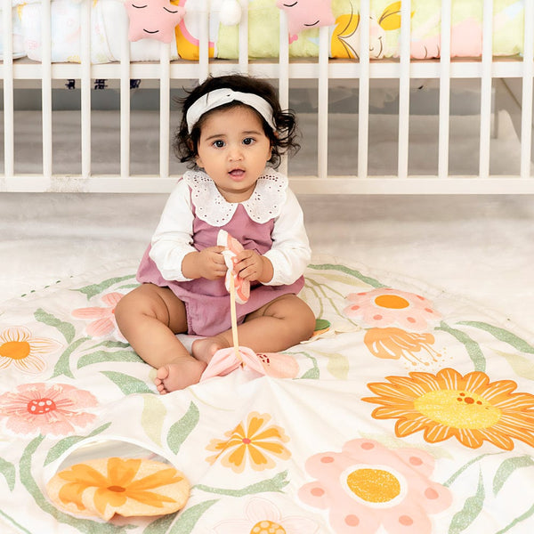 Buttercup Bloom 100% Cotton poplin Baby Activity Mat 0- 2 years