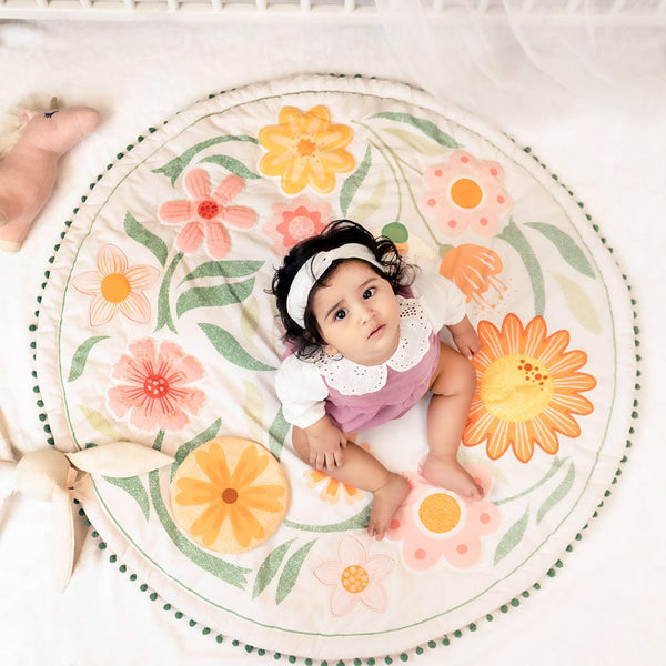 Buttercup Bloom 100% Cotton poplin Baby Activity Mat 0- 2 years
