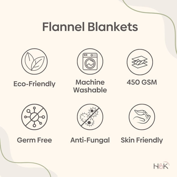 Tartan Printed Reversible Flannel AC / All season Blanket - Double