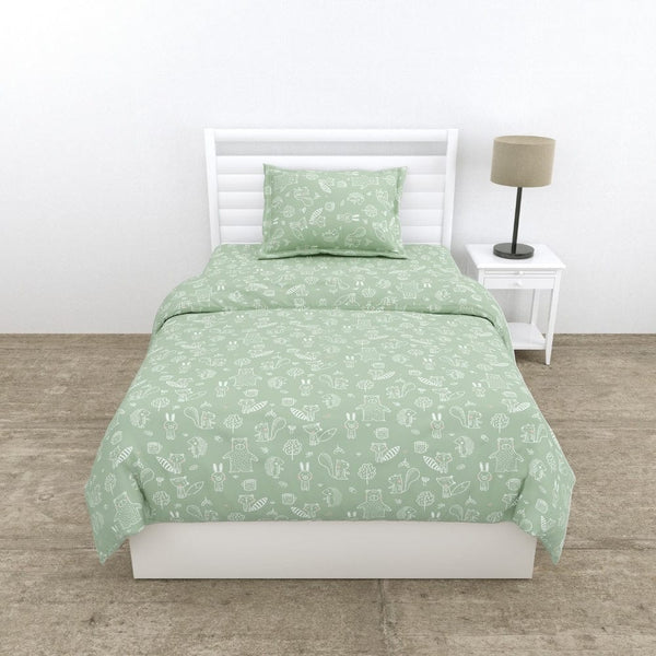 Foliage Fantasy Percale 210 TC Single Flat Bedsheet