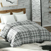 Grey Stripe Printed Reversible Flannel AC / All season Blanket - Double