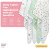 Aloha Collection 100% Cotton Muslin Swaddle Pack Of4 (Elephant, Dot, Fruit, Ocean)