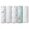 Nautical Collection 100% Cotton Muslin Swaddle Pack Of5