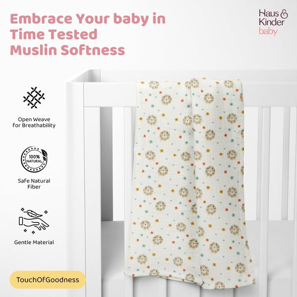 Lion's Garden Collection Muslin Swaddle
