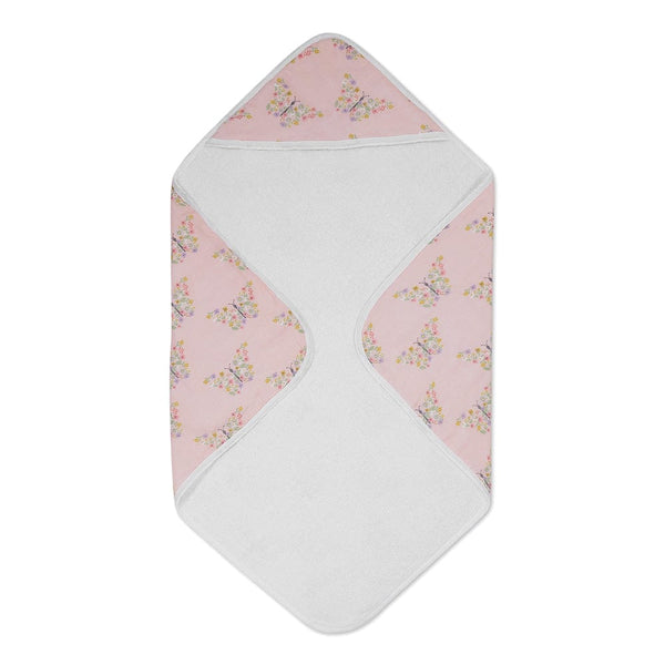 Butterfly Garden Cotton Muslin Terry Hooded Towel 0 - 12 Months