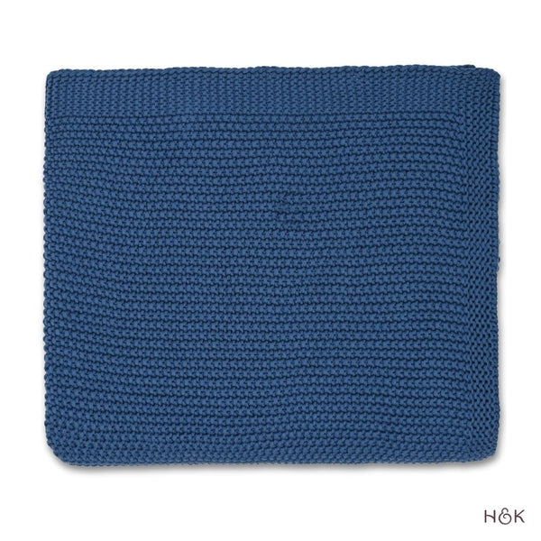 Ocean Ink Knitted, Throw Blue