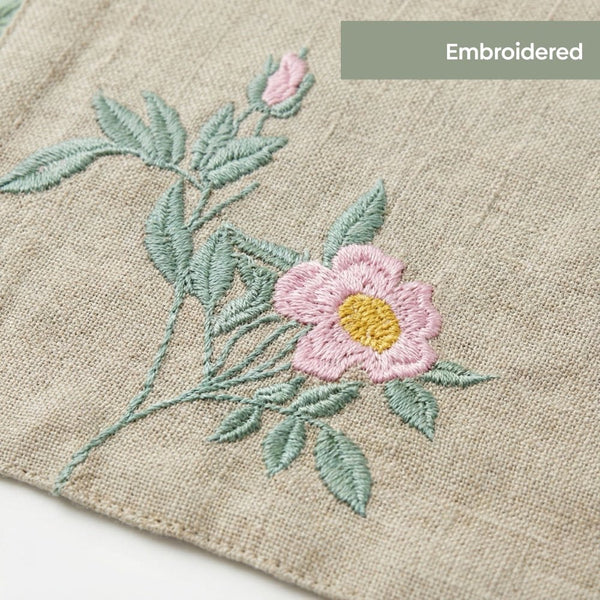 Botanique Clay Embroidered Table Placemats, Taupe (Pack of 2)