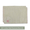 Dune Bloom Embroidered Table Placemat , Taupe (Pack of 2)