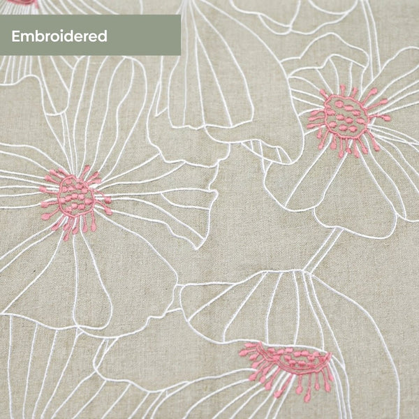Dune Bloom Embroidered Table Runner, Taupe