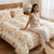 Vintage Peony 100% Combed Cotton 144 TC King Flat Bedsheet