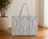 Blue Jaal (Mesh) Quilted Tote Bag