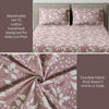 Wine foliage 100% Cotton King Fitted Bedsheet, 144 TC