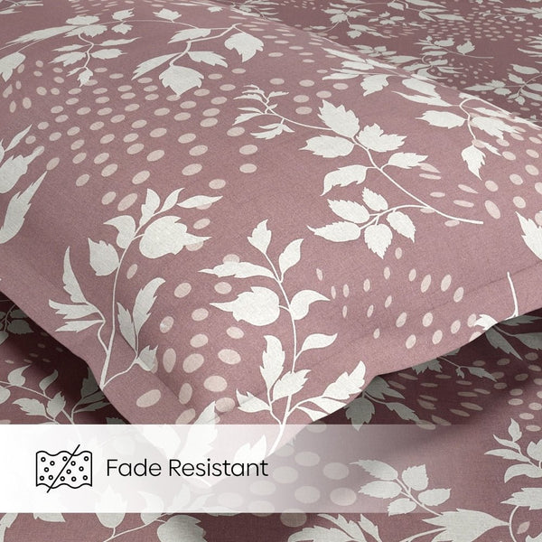 Wine foliage 100% Cotton King Fitted Bedsheet, 144 TC