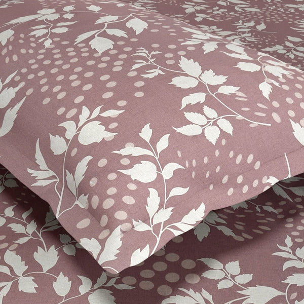 Wine foliage 100% Cotton King Fitted Bedsheet, 144 TC