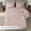 Wine foliage 100% Cotton King Fitted Bedsheet, 144 TC