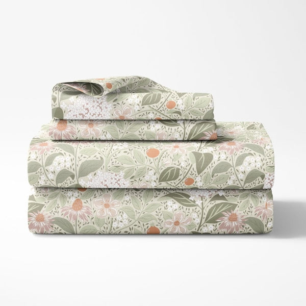 Cottage Bloom 100% Cotton King Bedsheet, 144 TC